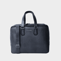 Cobbble Croco Executive Laptop Briefcase - Navy Leather