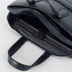 Cobbble Croco Executive Laptop Briefcase - Navy Leather