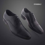 Luxury Shoes: Cobbble Fusion Genuine Leather Brogue Shoes - Black