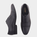 Cobbble Fusion Genuine Leather Brogue Shoes - Black