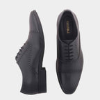 Luxury Shoes: Cobbble Fusion Genuine Leather Brogue Shoes - Black