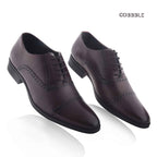 Luxury Shoes: Cobbble Fusion Genuine Leather Brogue Shoes - Cherry