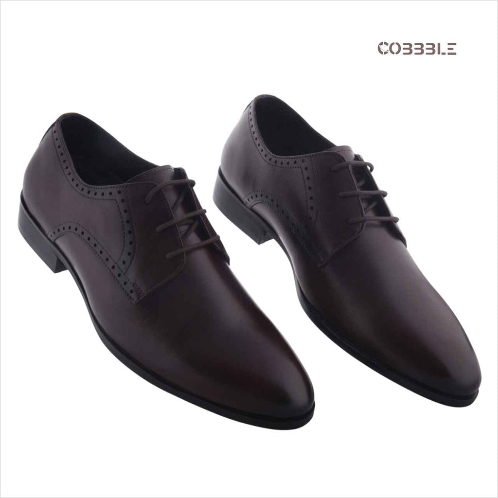 Luxury Shoes for Men - Cobble Genuine Leather Classic Brogue Shoes - Dark Brown