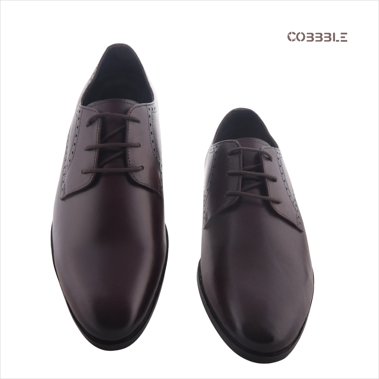 Cobble Men's Genuine Leather Classic Brogue Shoes - Dark Brown