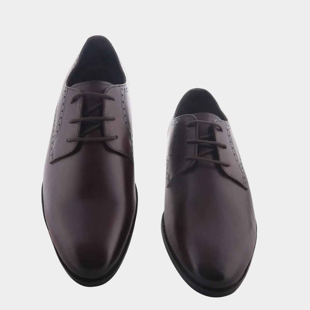 Luxury Shoes for Men - Cobble Genuine Leather Classic Brogue Shoes - Dark Brown