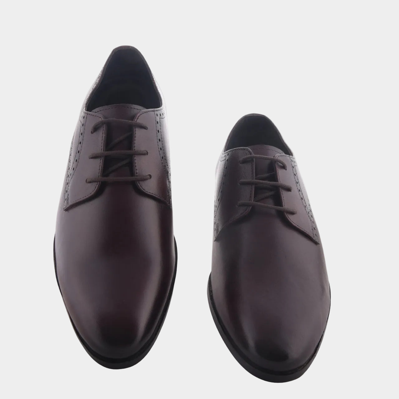 Cobble Men's Genuine Leather Classic Brogue Shoes - Dark Brown