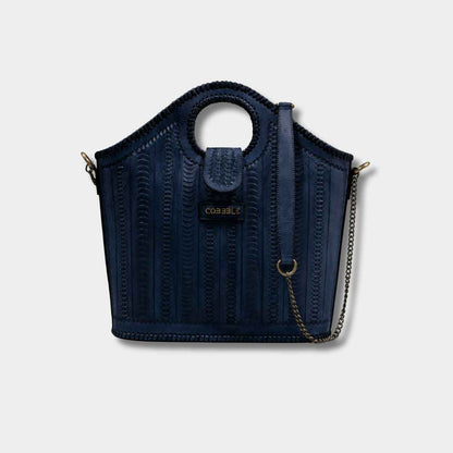 Cobbble Signature Tooled Tote - Blue