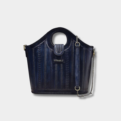 Cobbble Signature Tooled Tote - Blue