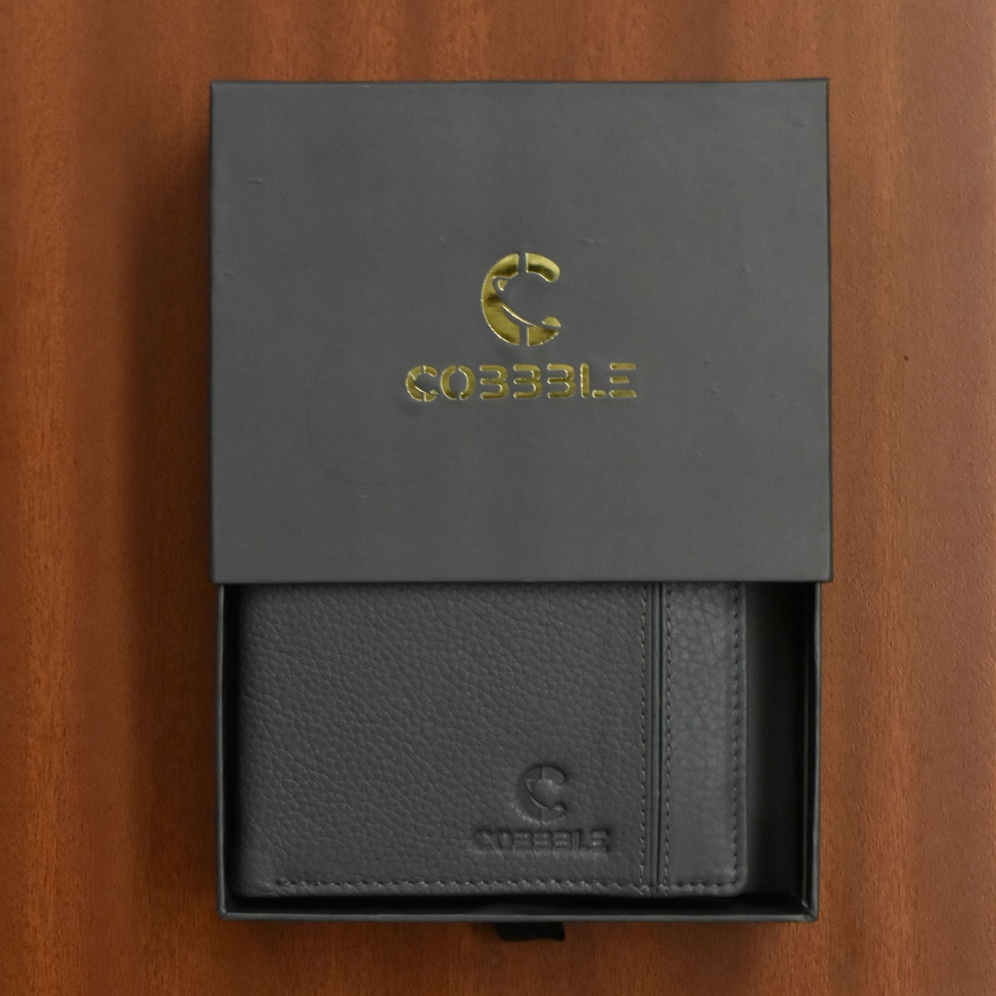 Classic Men’s Leather Bifold Wallet - Grey