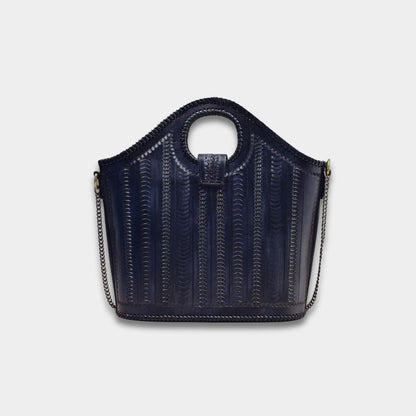 Cobbble Signature Tooled Tote - Blue