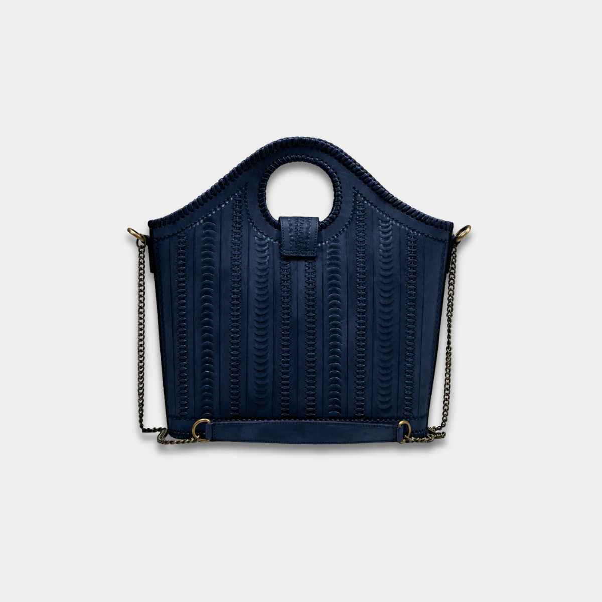 Cobbble Signature Tooled Tote - Blue