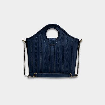 Cobbble Signature Tooled Tote - Blue