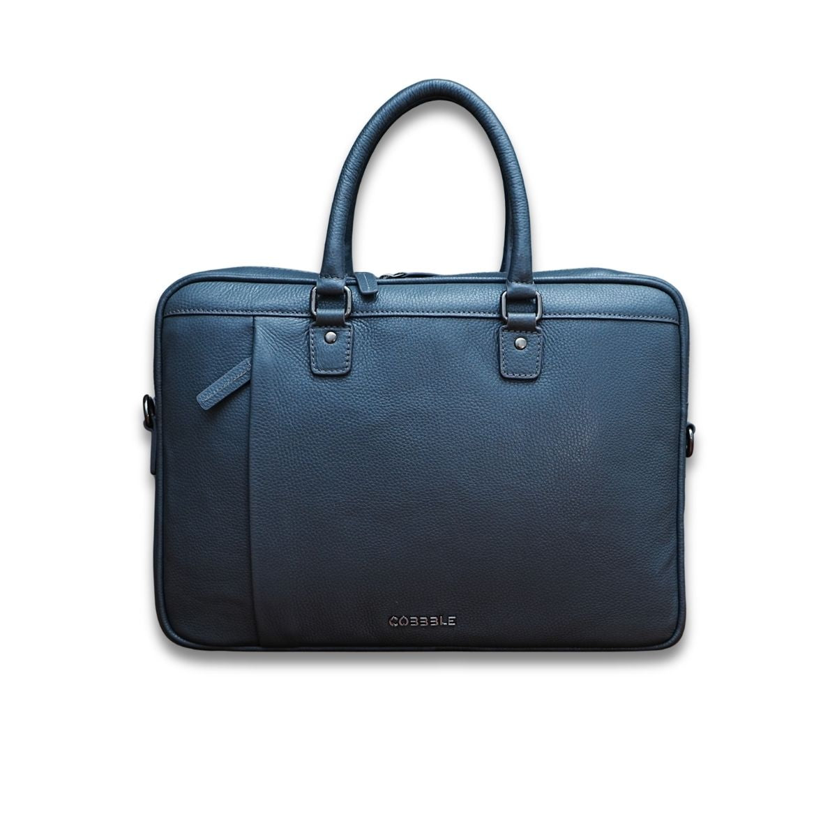 Cobbble Flat Grain Metro Laptop Briefcase - Grey