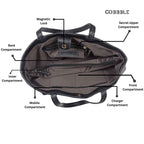 Leather Tote Bag for Women - Cobbble Classic Tote Bag - Black