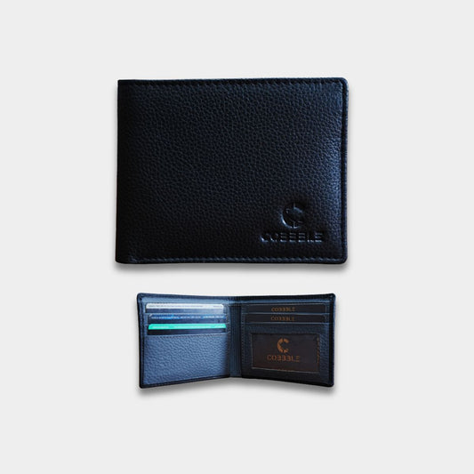 Cobbble Duo Leather Wallet - Black