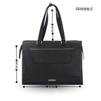 Women's Luxury Bags - Cobbble Woman Shoulder Laptop Bag - Black, Multi-Pocket