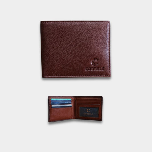 Cobbble Duo Leather Wallet - Brown