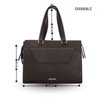 Women's Laptop Bags - Cobbble Woman Shoulder Laptop Bag - Dark Brown