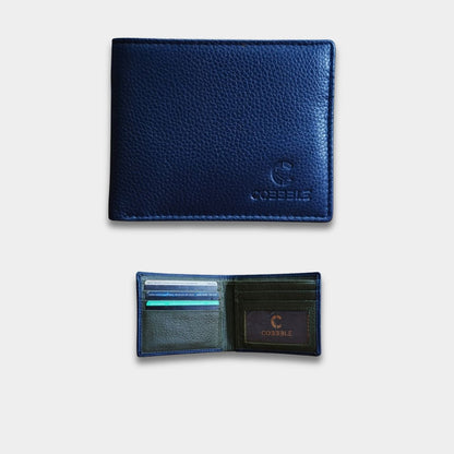 Cobbble Duo Leather Wallet - Blue
