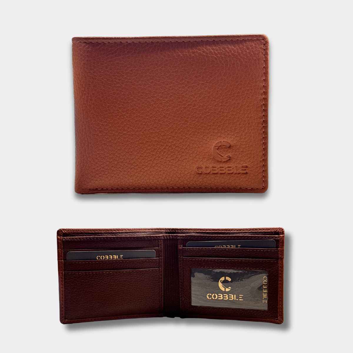 Cobbble Duo Leather Wallet - Tan