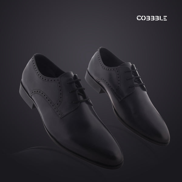 Cobble Men's Genuine Leather Classic Brogue Shoes - Black