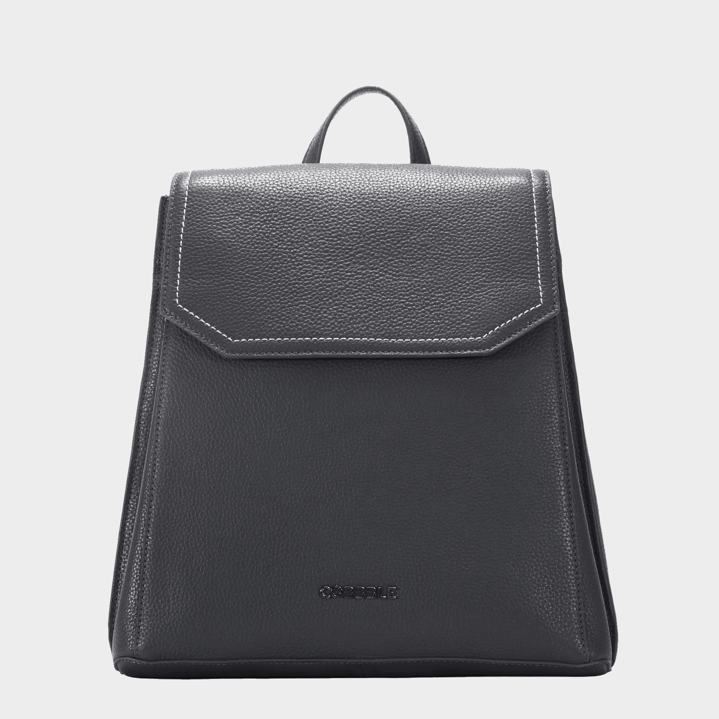Cobbble Woman Mabel Flap Backpack – Gray, Tab Sleeve