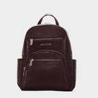 Luxury Backpack for Women - Cobbble Croco Day Backpack in Cherry