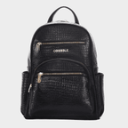 Luxury Backpack for Women - Cobbble Croco Day Backpack in Black