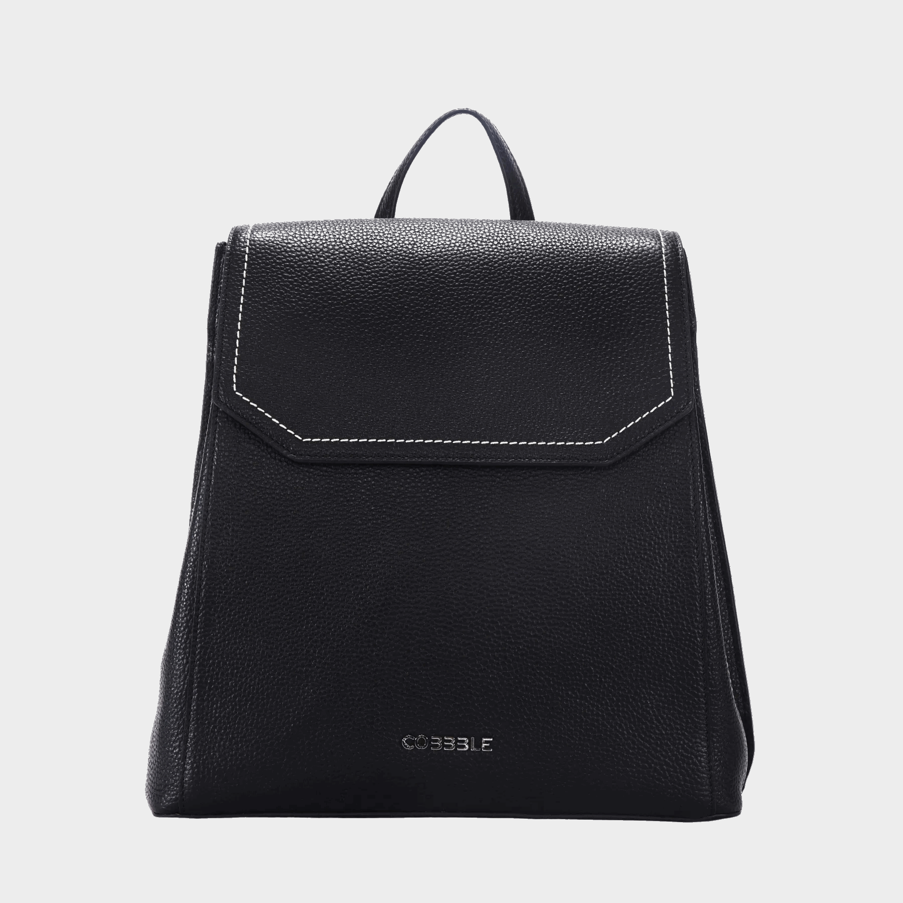 Cobbble Woman Mabel Flap Backpack – Black, Tab Sleeve