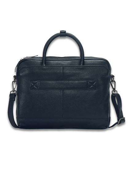 Cobbble Flat Grain Cambridge Laptop Briefcase - Blue