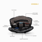 Cobbble Croco Executive Laptop Briefcase - Black Leather