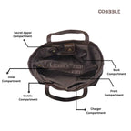 Leather Laptop Bags For Women - Cobbble Classic Tote Bag - Dark Brown