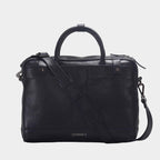 Luxury Laptop Bag - Cobbble Flat Grain Cambridge Laptop Briefcase - Black