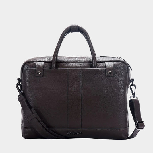 Cobbble Cambridge Laptop Briefcase - Dark Brown