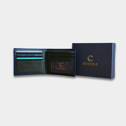 Cobbble Duo Leather Wallet - Blue