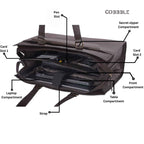 Women's Laptop Bags - Cobbble Woman Shoulder Laptop Bag - Dark Brown