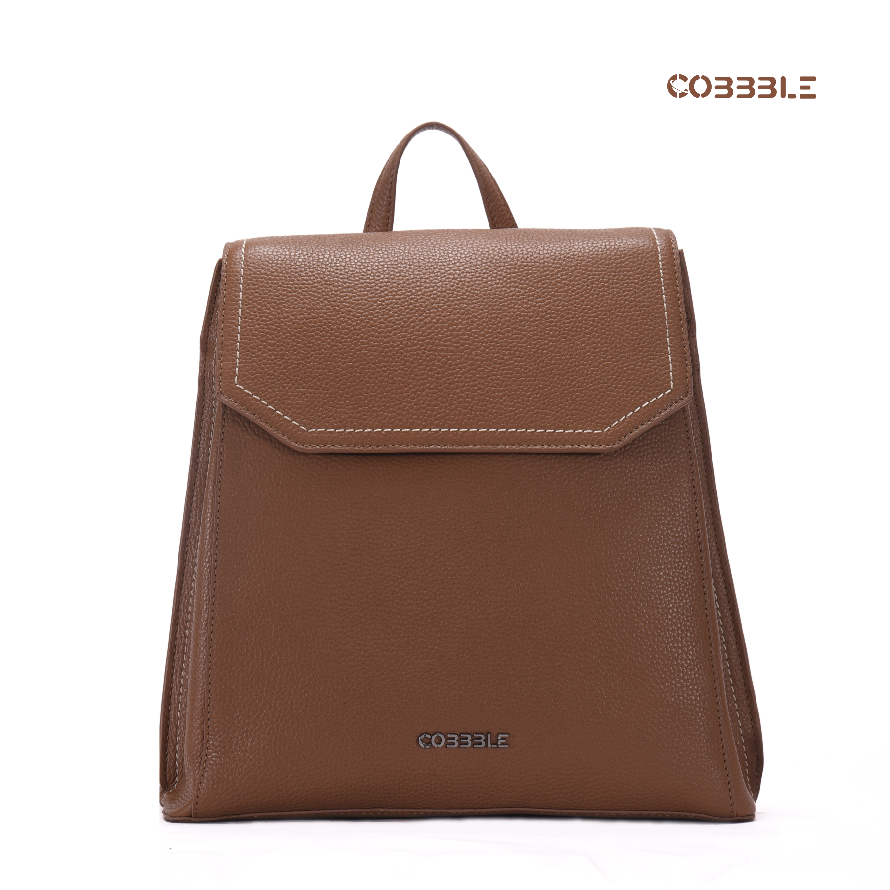Cobbble Woman Mabel Flap Backpack – Mocha, Tab Sleeve