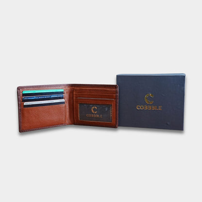 Cobbble Duo Leather Wallet - Brown