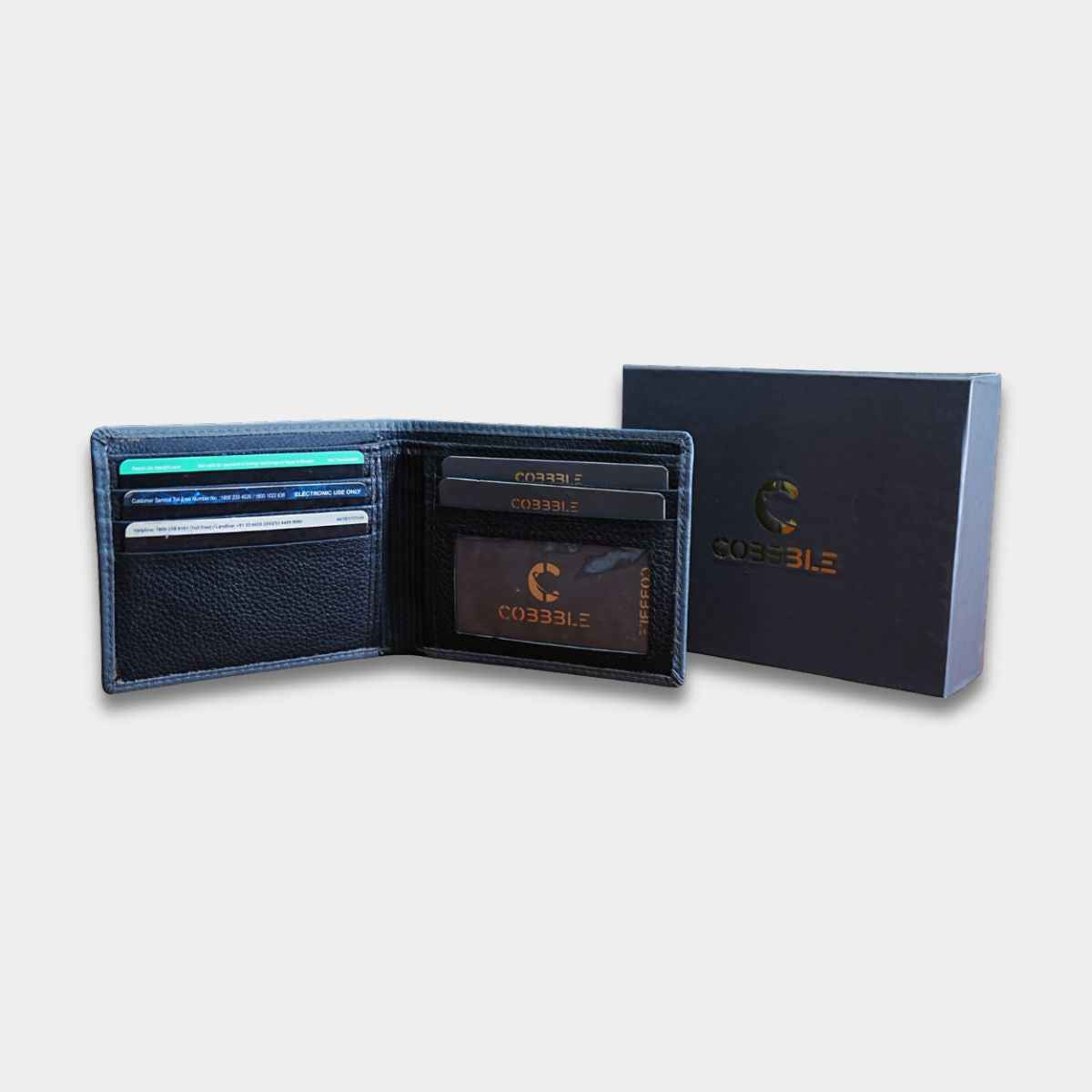 Cobbble Duo Leather Wallet - Grey