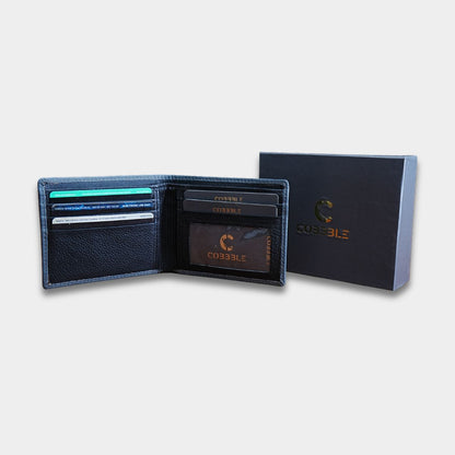 Cobbble Duo Leather Wallet - Grey