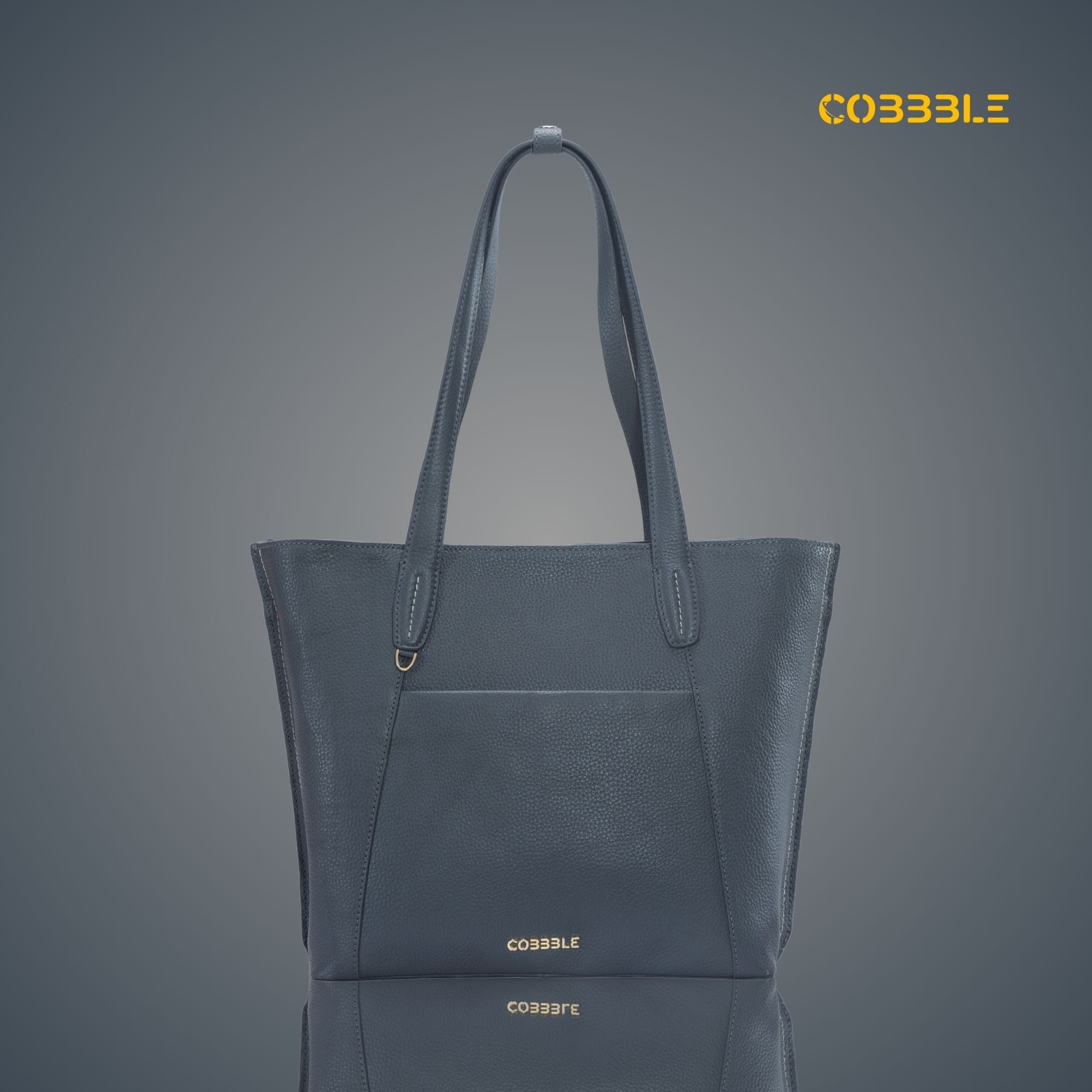 Cobbble Woman Metro Shoulder Bag - Grey, Multi-Pocket