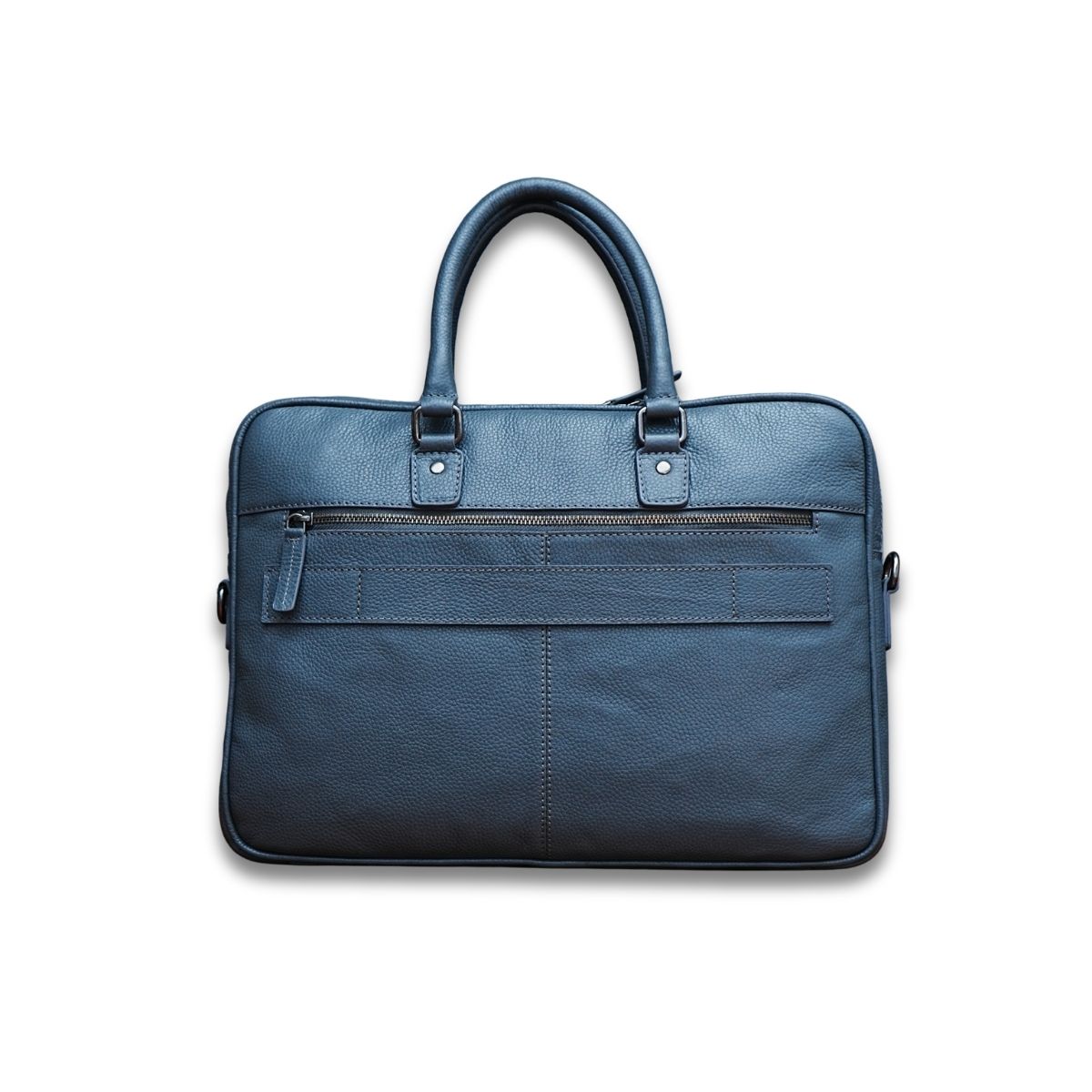 Cobbble Flat Grain Metro Laptop Briefcase - Grey