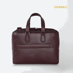Luxury Bag for Office: Cobbble Croco Executive Laptop Briefcase - Cherry