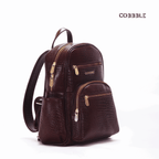 Luxury Backpack for Women - Cobbble Croco Day Backpack in Cherry