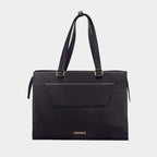 Women's Luxury Bags - Cobbble Woman Shoulder Laptop Bag - Black, Multi-Pocket