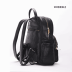 Luxury Backpack for Women - Cobbble Croco Day Backpack in Black