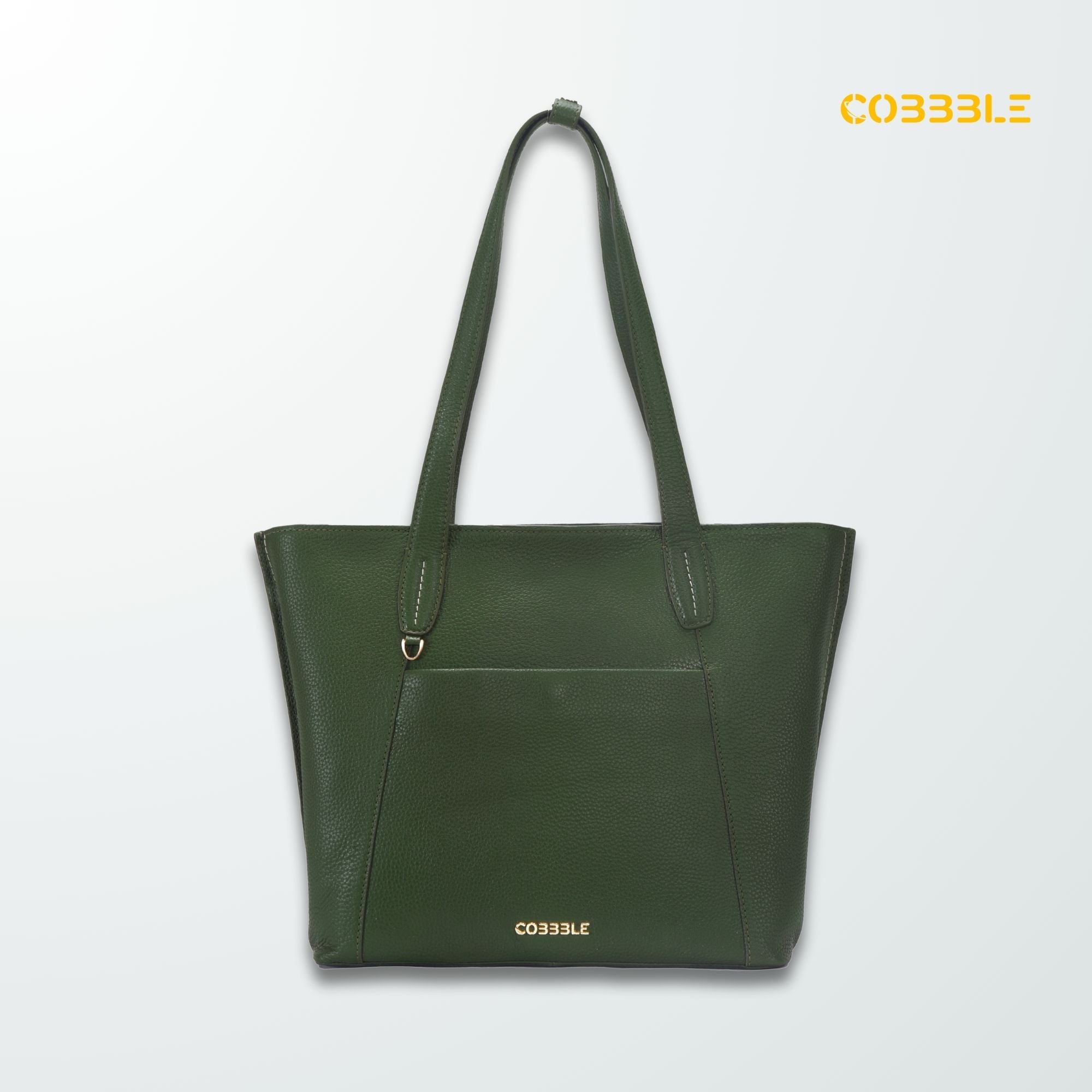Cobbble Woman Metro Shoulder Bag - Olive Green , Multi-Pocket