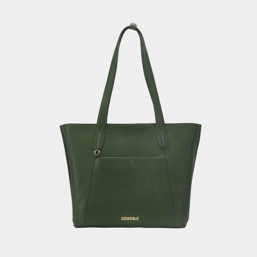 Luxury Shoulder Bag - Cobbble Woman Metro Shoulder Bag in Olive Green