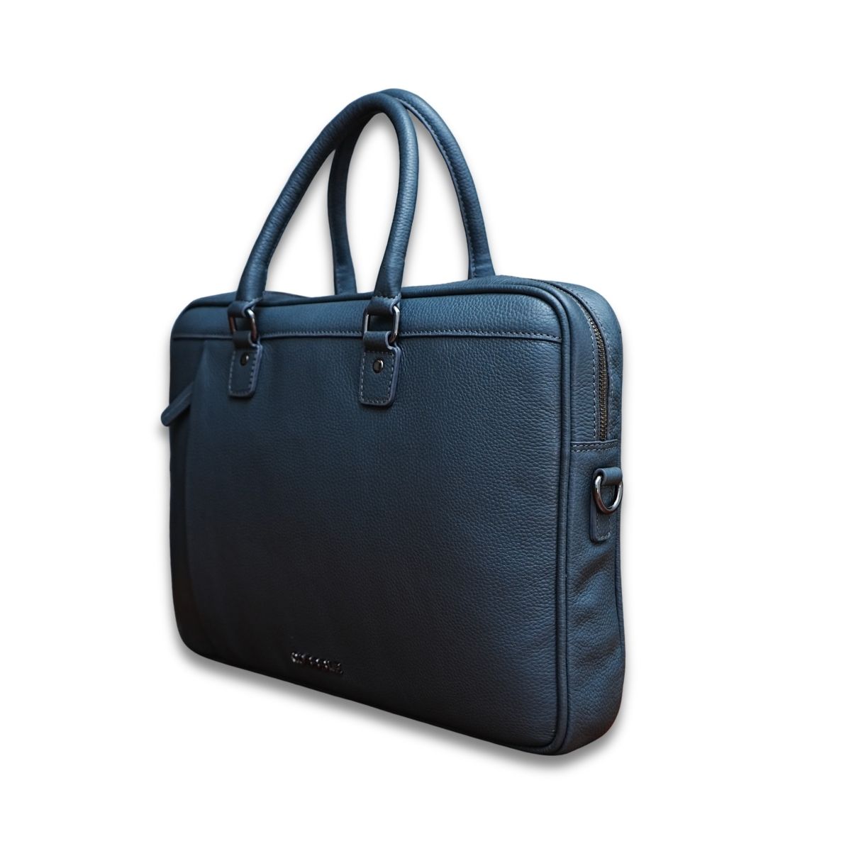 Cobbble Flat Grain Metro Laptop Briefcase - Grey