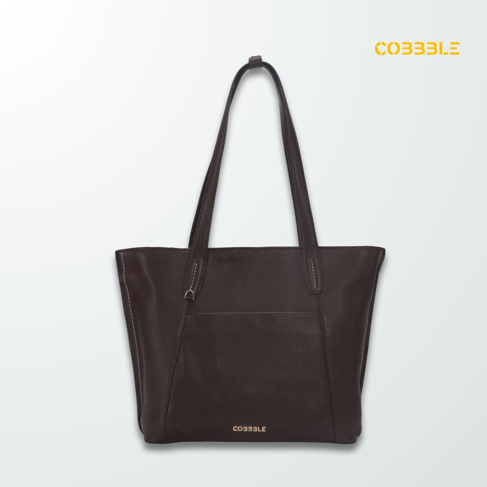 Cobbble Woman Metro Shoulder Bag - Dark Brown, Multi-Pocket